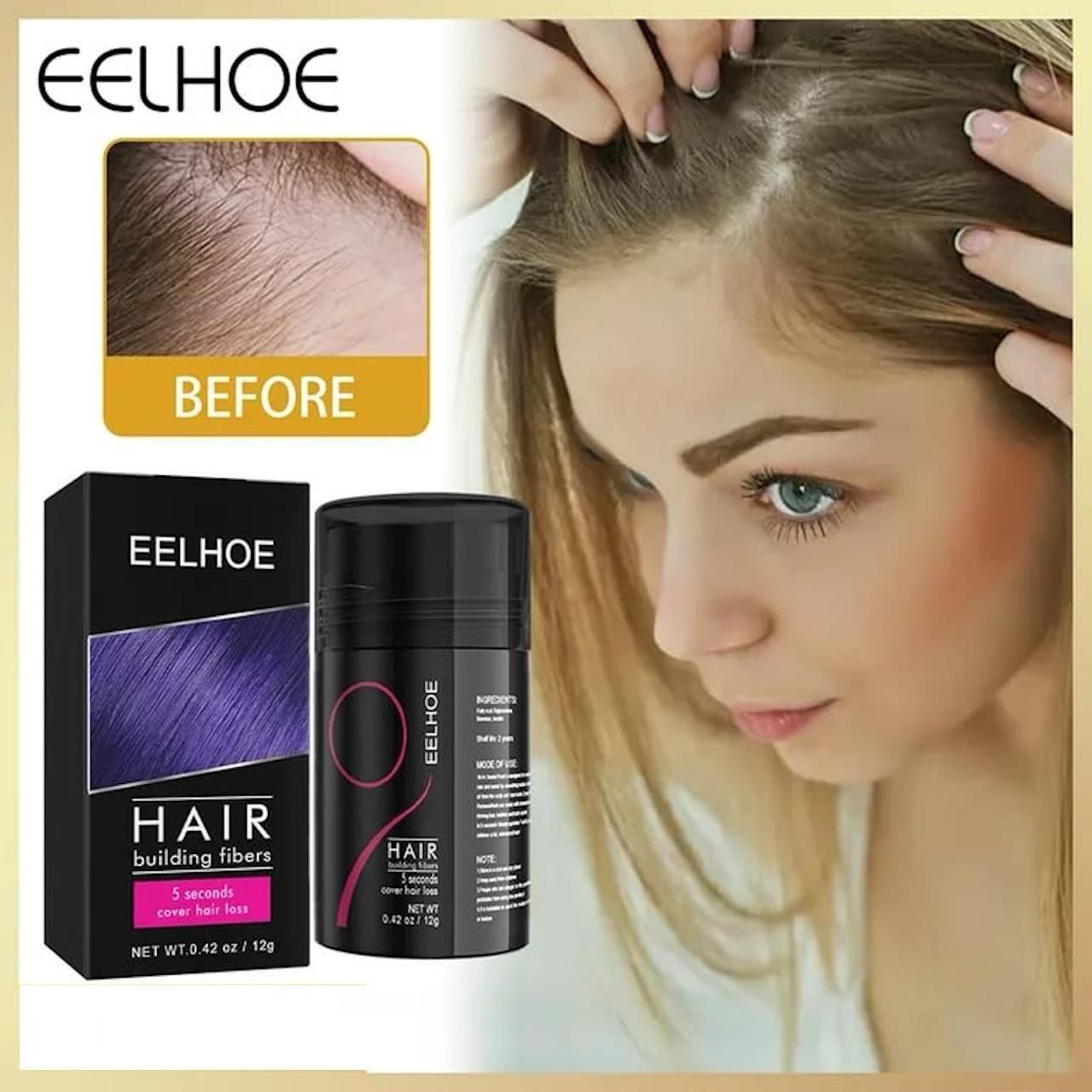 Hair Building Fiber Powder - Natural Hair Thickening Fiber for Men & Women